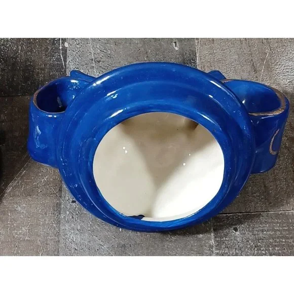 Cobalt Blue Mexican Talavera Sunflowe Bell Pottery Kitchen Canister Cookie Jar - Picture 7 of 8